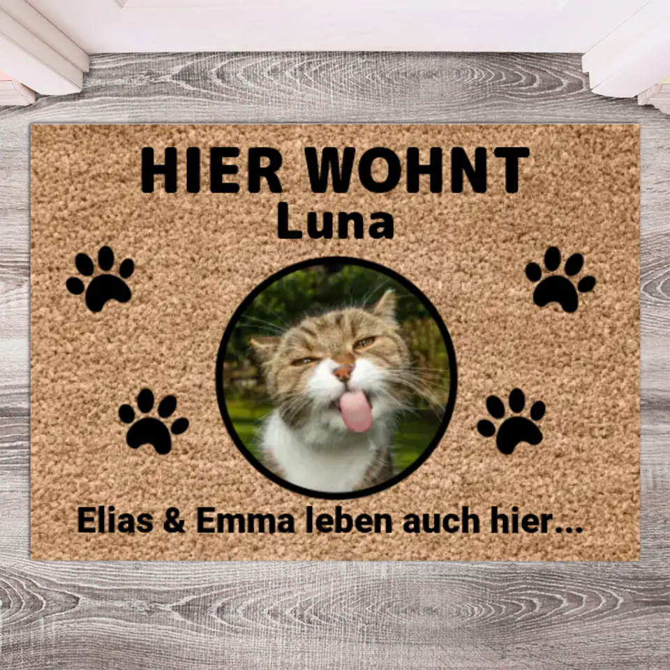 Hier wohnt - Individuelle Haustier Fußmatte
