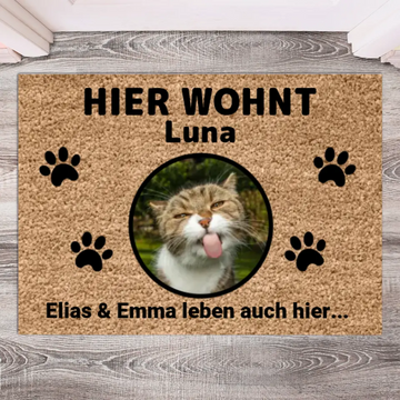 Hier wohnt - Individuelle Haustier Fußmatte