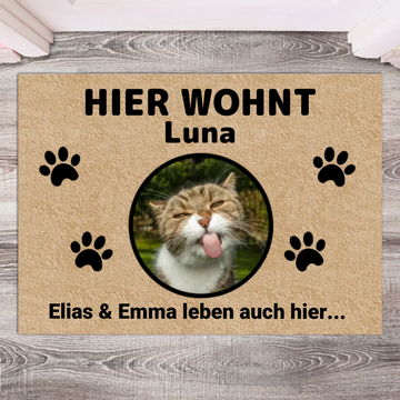 Hier wohnt - Individuelle Haustier Fußmatte