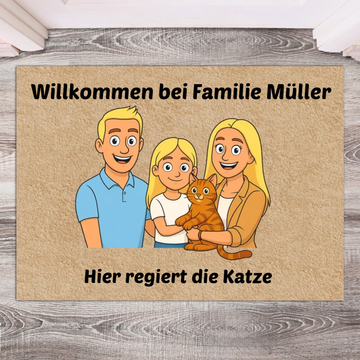 Personalisierte Cartoon Fußmatte – Dein Foto als Zeichentrick