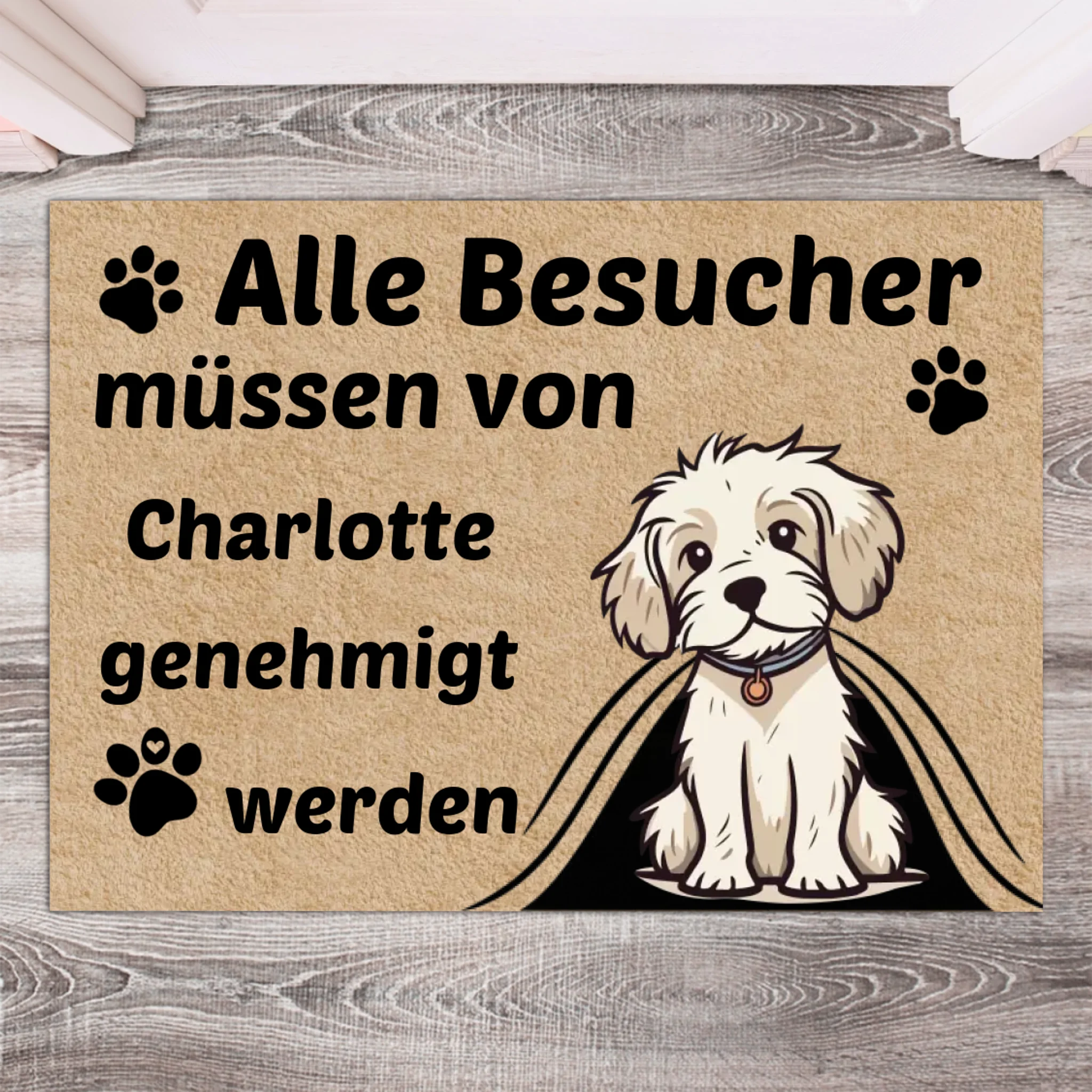 Personalisierte Cartoon Fußmatte – Haustier